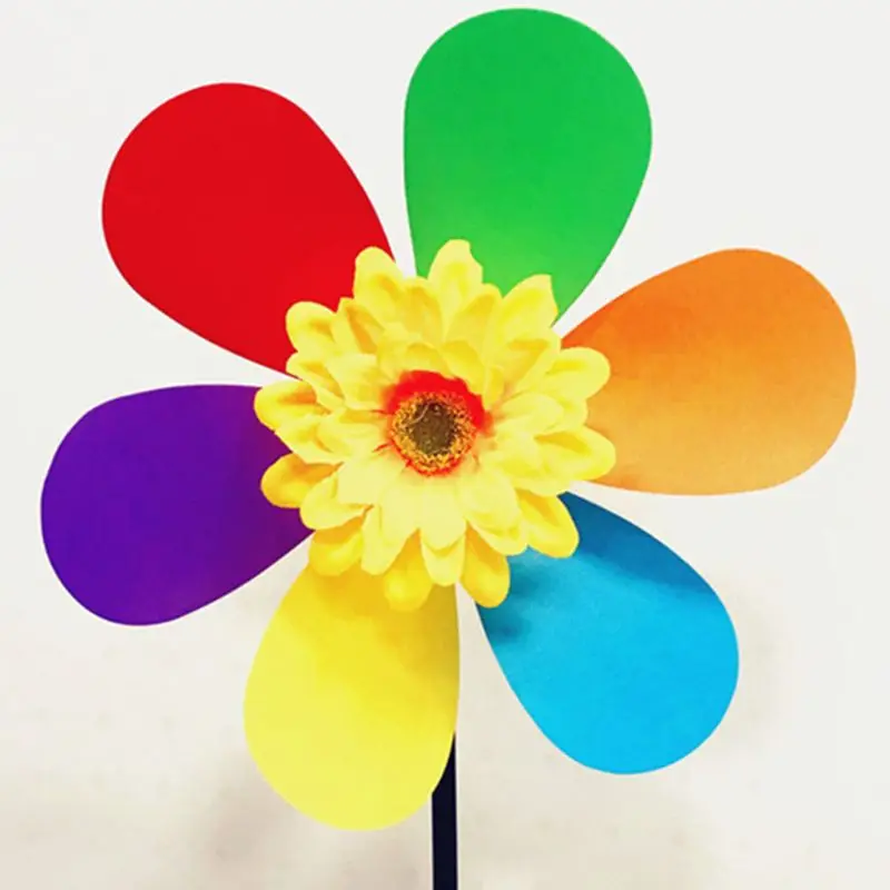 900C Colorful Sunflower Windmill Wind Spinner Pinwheel Garden Yard Decor Kids DIY Toy