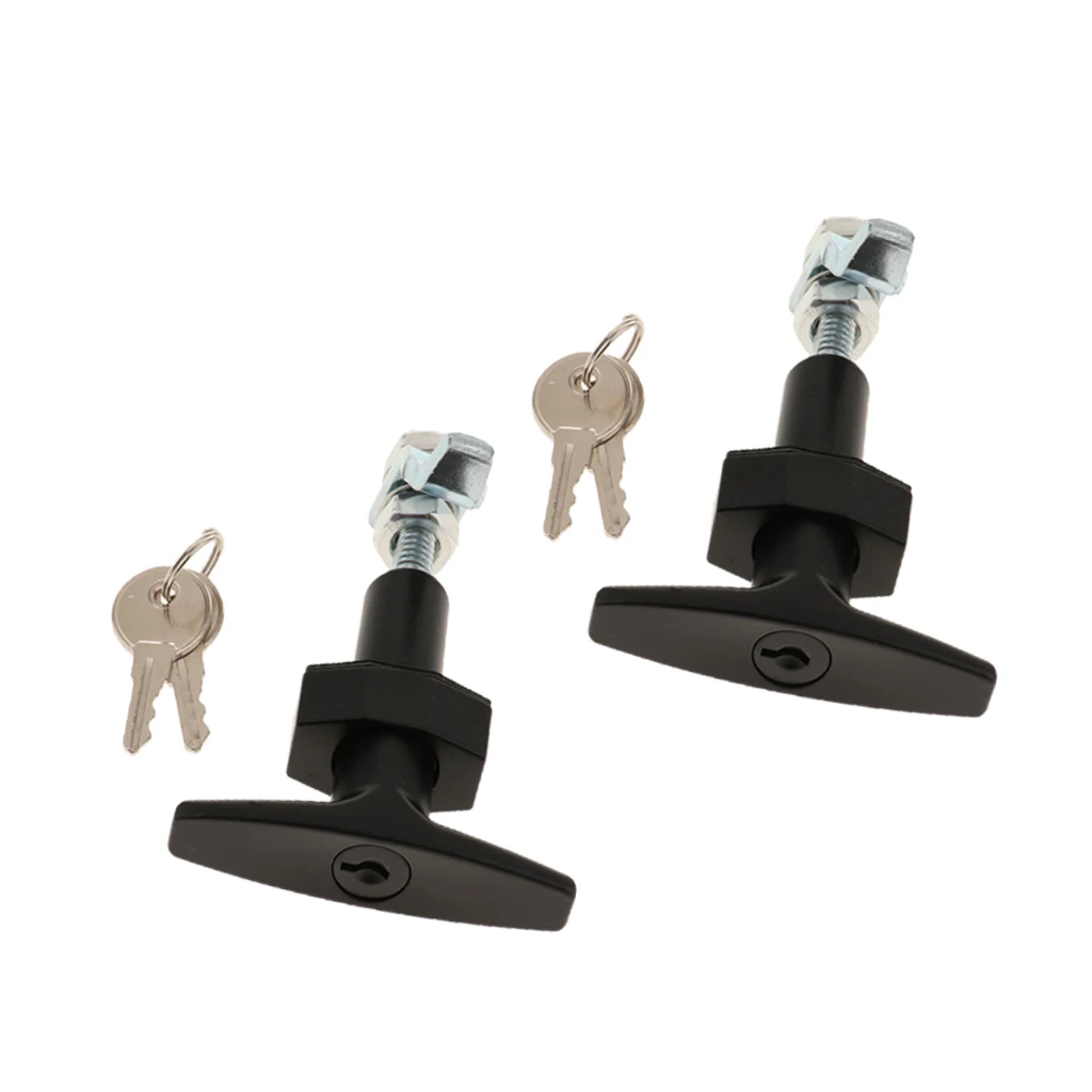 

2PCS T Lock Handle Garage Door Opener with keys Secure Fits For Caravans Trailer