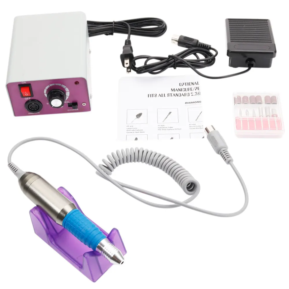 

Top Luxury Best Hot Sale Glazing Machine Electric Drill Nail Art Manicure Pedicure Purple & Gray ---MS