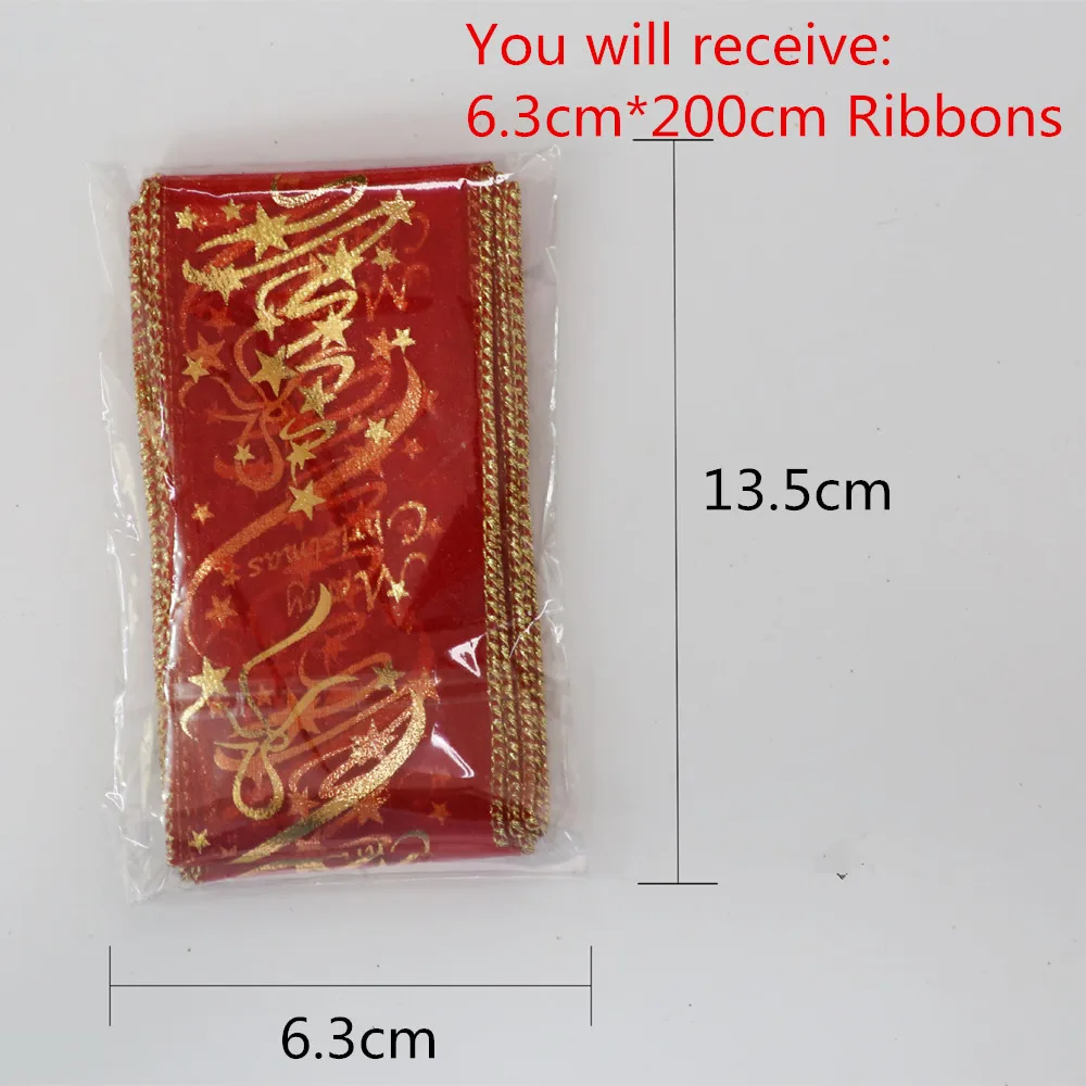 Украшения для рождественской елки 2 м ленты товары вечерние лента с бантом на