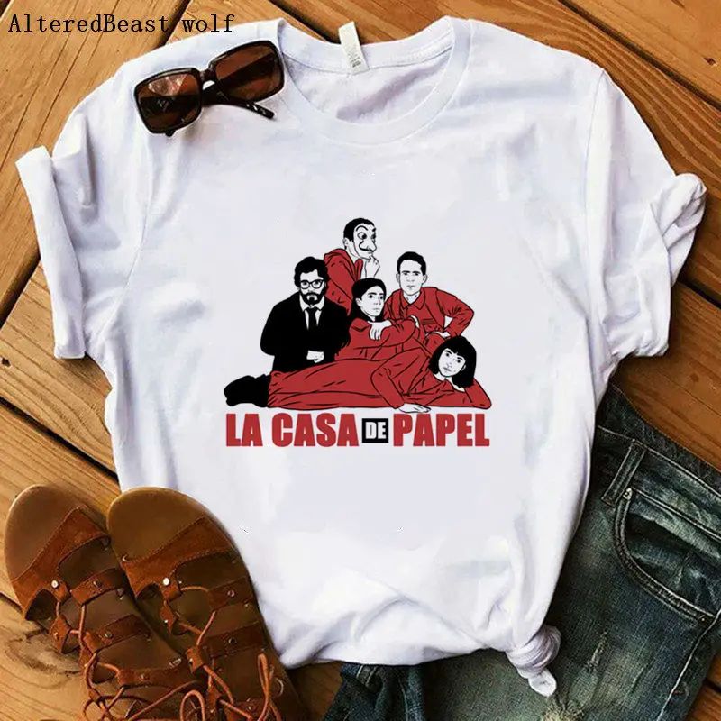 Деньги Heist Футболка Keep Calm and остаться house of Paper La Casa De Papel 2019 футболка женская летняя