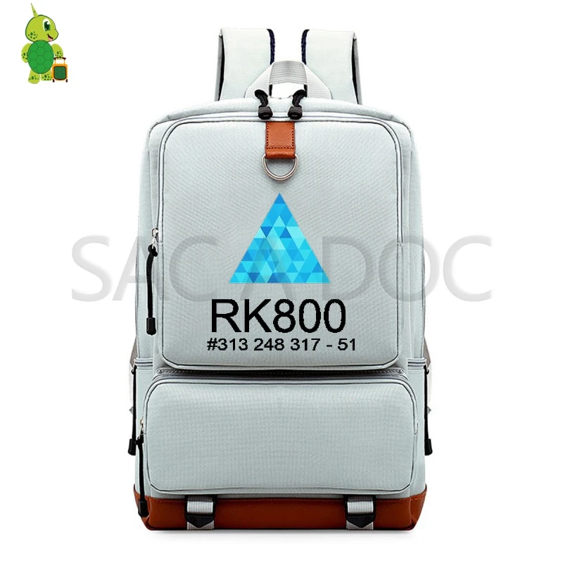 Detroit Become Human RK800 Backpack College Student School Bags for Teenage Girls Boys Laptop Backpack Cosplay Travel Rucksack - Цвет: 4