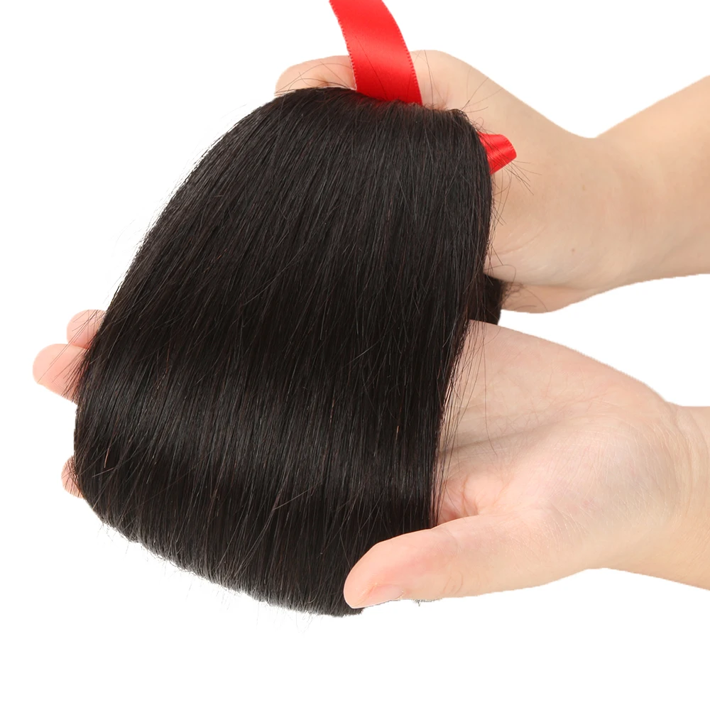 Sleek 28 Inch Human Hair Bundles For Women QVR Straight Hair Extensions Single Bundles Natural Brazilian Human Extensions