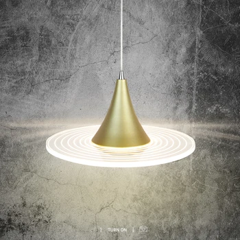 

LED Pendant Lamp Modern Nordic Simple Chandelier Living Room Dining Hall Porch Lighting 6W Warm White Light Gold Chandelier