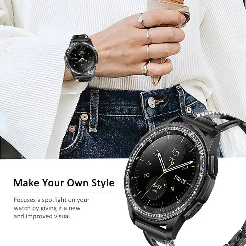 Кольцо из нержавеющей стали и Бриллиантовая оправа для samsung Galaxy Watch 42 мм/gear Sport/gear S2/S2 классический клейкий чехол металлический чехол