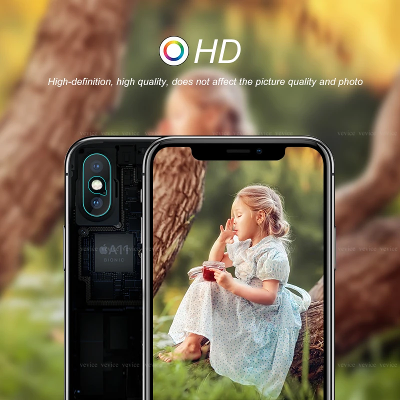 2-1 Pcs Camera Explosion Protection Tempered Glass For iPhone 7 8 Transparent lens Screen Protector For iPhone X XS XR XS MAX