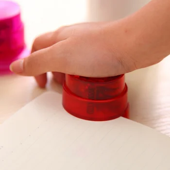 

Environmentally Friendly Type Random Color Needleless Stapler office binding supplies Unique Double Layer Cake Shape Stapler