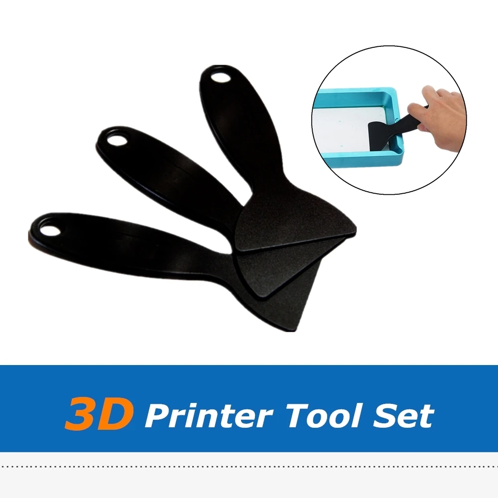 3D Printer Parts SLA DLP Resin Special Tool Set Plastic Shovel Removal Tool Black Spade Spatula For Resin Tank 2pcs 3d printer sla dlp resin special tool plastic shovel removal spatula