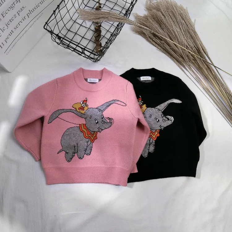 Autumn And Winter New Style CHILDREN'S Jacket Dumbo Dehaired Angora Men And Women Children Long-sleeved Pullover Thick Knit