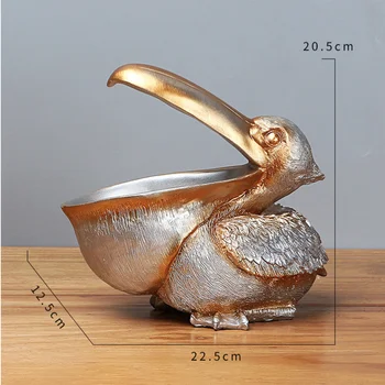 

1pc Pelican Shaped Ornament Chic Delicate Fashionable Resin Desktop Ornament for Living Room Office Home