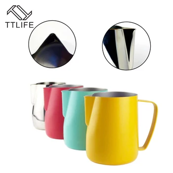 

TTLIFE Milk Jug 0.3-0.6L Stainless Steel Frothing Pitcher Pull Flower Cup Coffee Milk Frother Latte Art Milk Foam Tool Coffeware