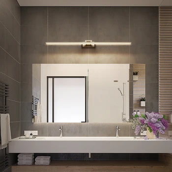 

Brief Modern Brushed Aluminum LED Wall Lamp waterproof Bathroom Toilet Vanity Front Mirror Light Wall Mounted Dresser Lighting
