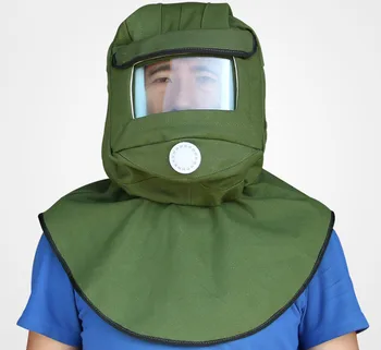 

Anti-sanding Hat Green Canvas Sand Blast Hat Dust-proof Paint Industrial Dust Full Cover Grinding