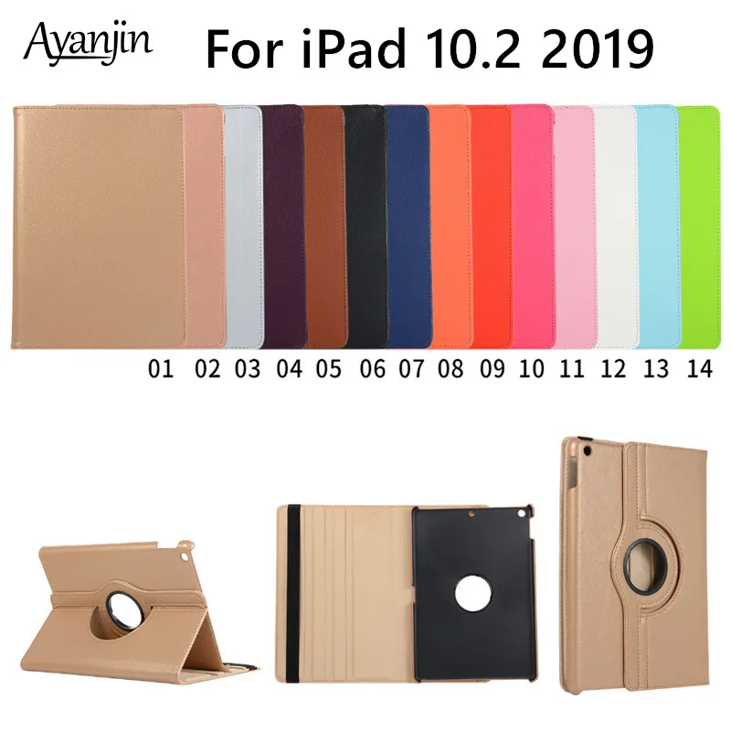 Чехол для Apple iPad 10 2 чехол 2019 A2197 A2200 A2198 A2232 вращающийся на 360 Градусов Кожаный смарт