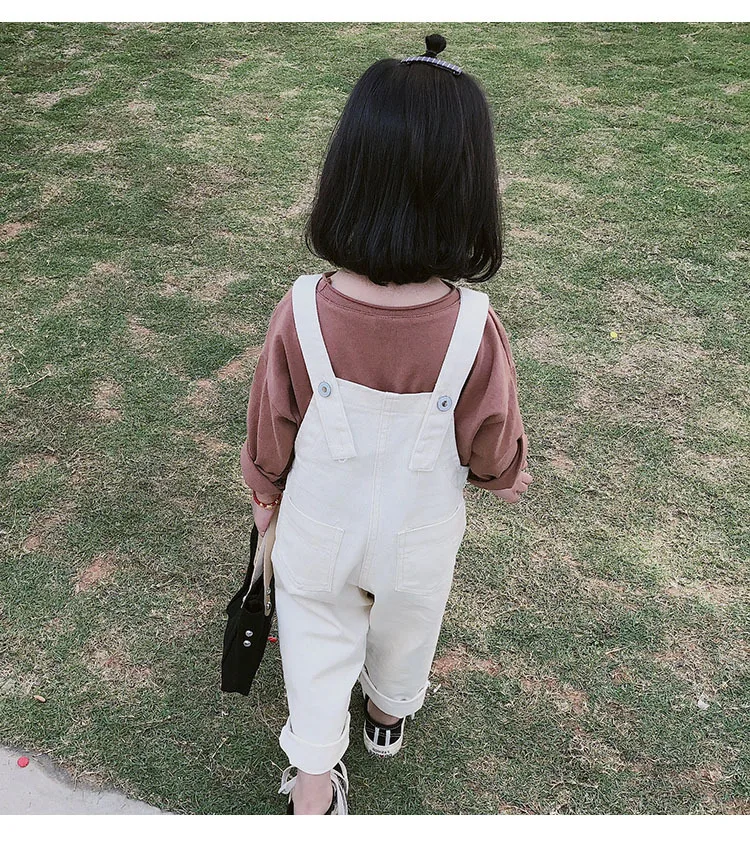 Childrenswear Girls Autumn Clothing New Style Korean-style Casual Children Cowboy Suspender Pants