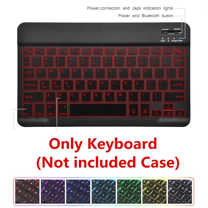 keyboard Чехол для iPad / 9,7 Air 2 9,7 Чехол W Карандаш держатель с подсветкой Bluetooth клавиатура Смарт-подставка чехол для iPad 9,7 чехол - Цвет: keyboard