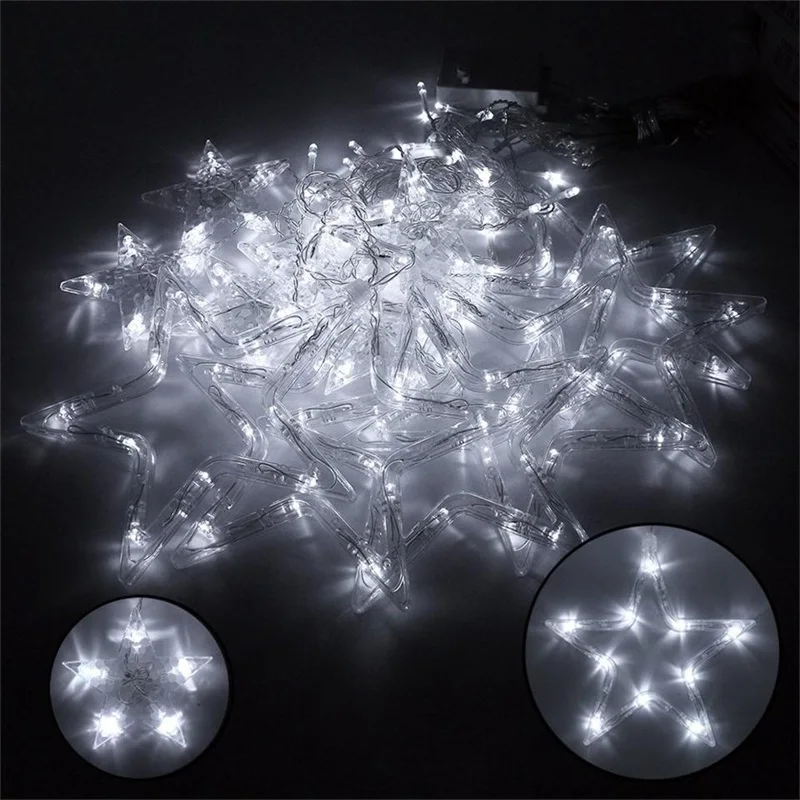 Holiday 168 Leds String Lights Fairy Star Curtain String 100-240V Garland Lights For Home Wedding Party Holiday Decoration