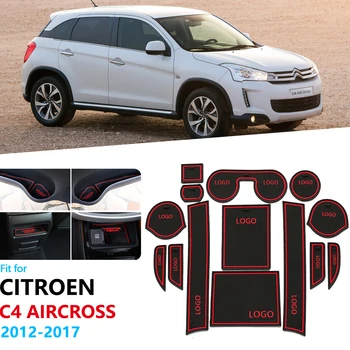 

Anti-Slip Rubber Gate Slot Cup Mat For Citroen C4 AirCross 2012 2013 2014 2015 2016 2017 Door Groove Mat Accessories Stickers
