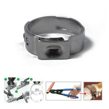 

Set Hose Clamps 5mm or 7mm bandwidth Anti-corrosion Round Single Ear Plus