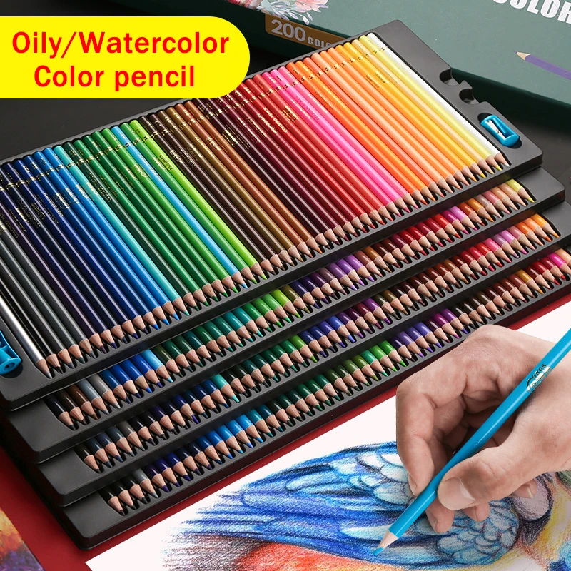 LYOO 48/72/120/150/200 Colors Oil Color Pencil Set Wood ...