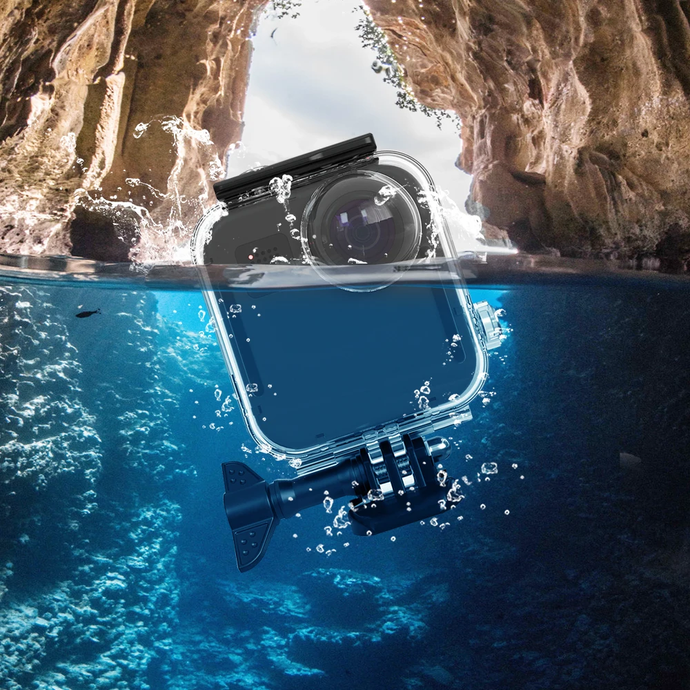 Funda impermeable de 45M para cámara panorámica Gopro Max 360, carcasa protectora para buceo, barra de flotabilidad, accesorio para surf y natación|Carcasas para videocámara deportiva| - AliExpress