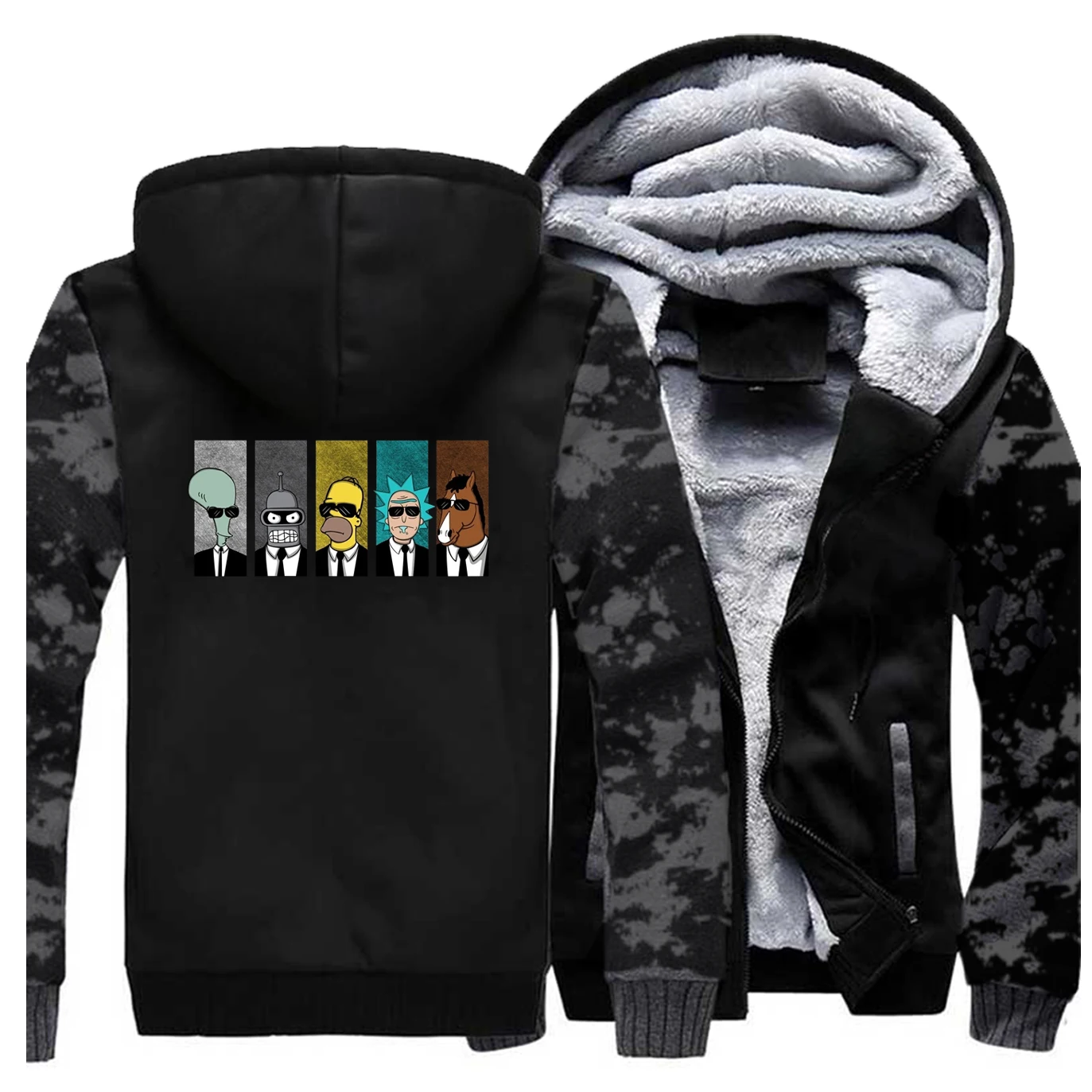 Rick And Morty Geek Конь БоДжек мужские толстовки осень зима Модные теплые толстовки мужские толстые теплые мужские повседневные куртки - Цвет: Vintage Gray
