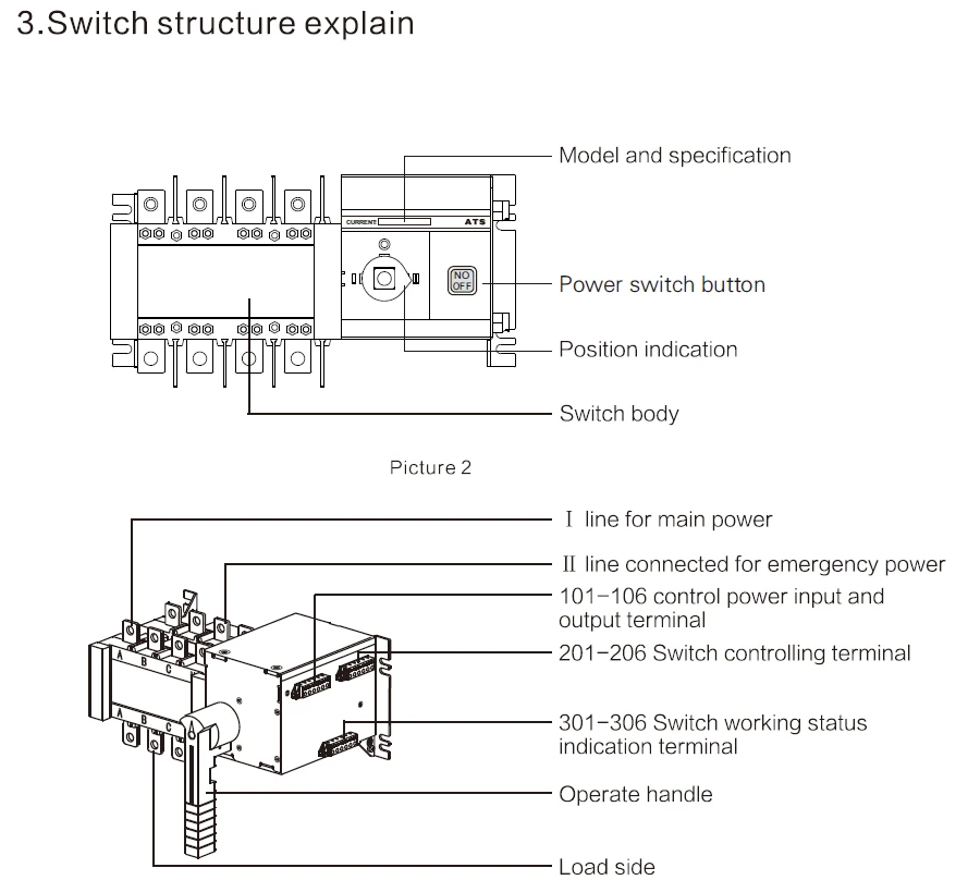 de transferência automático switches seletor elétrico 4p