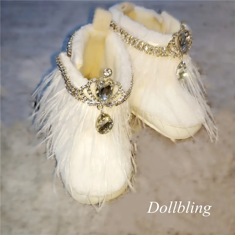 Dollbling/Турция волос Корона со стразами с искусственным мехом С кисточками детские