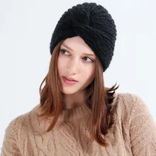 Женские модные теплые шерстяные вязаные наушники, шапки для девочек 0924L
