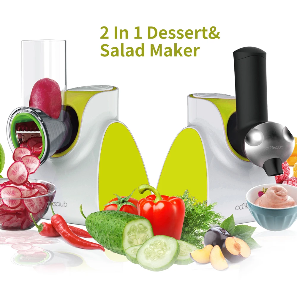 

COOKSCLUB Fruit and Vegetable Salad Cutter Frozen Ice Cream Maker for Home Sorveteira Electric Grater Diced DIY Soft Machine New