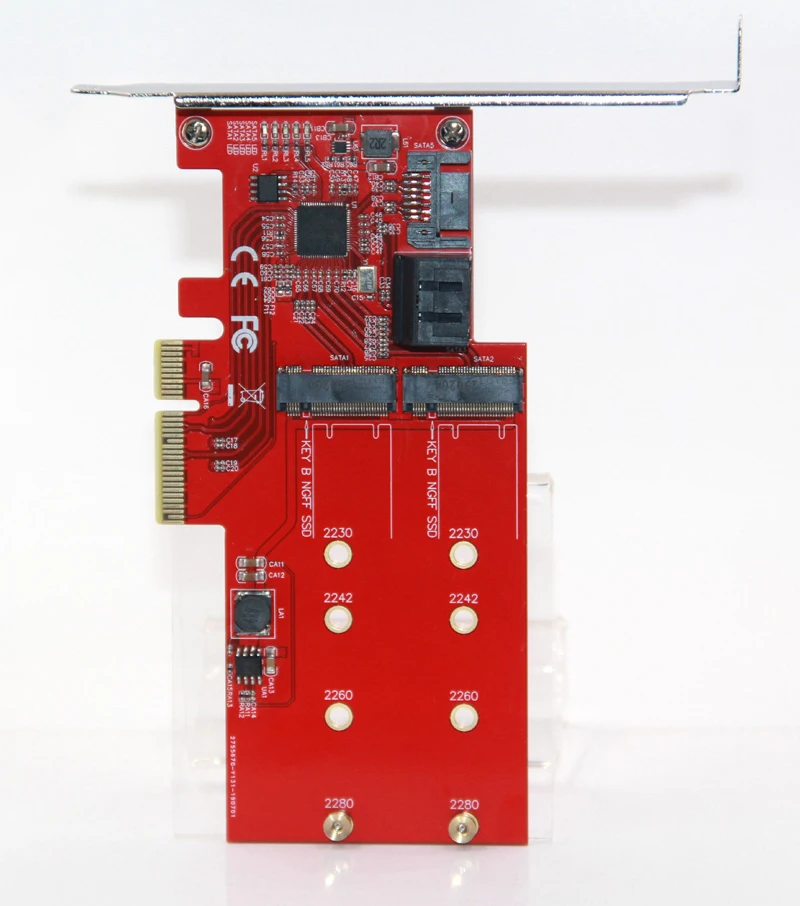 M2 SATA Raid контроллер карты PCI Express X4 на 2 порта SATA 3,0 6 Гбит/с+ 2 порта M.2 NGFF SSD B Ключ Поддержка RAID0 RAID1 AHCI режим