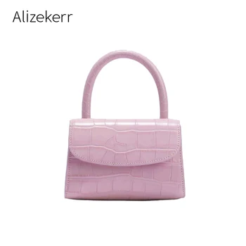 

Crocodile Pattern Women Handbags And Purses Brand Designers Candy Green Small Flap Tote Shoulder Bag Female Bolsas De Mujer New