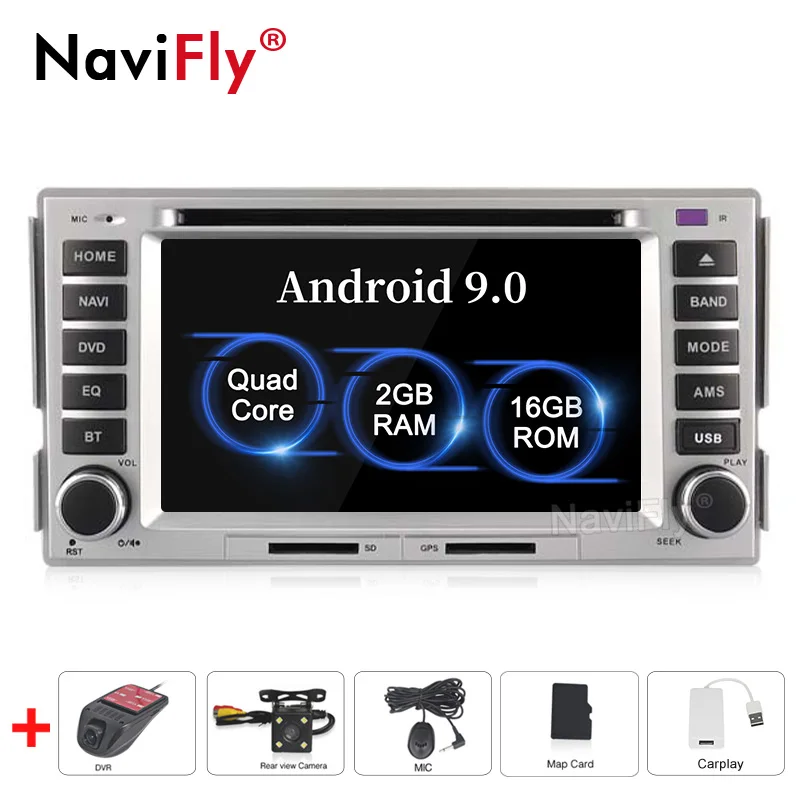 2din Android 9,0 автомобильный Радио dvd-плеер для HYUNDAI SANTA FE 2006 2007 2008 2009 2010 2011 2012 Мультимедиа gps навигация wifi RDS - Цвет: Camera DVR DAB play