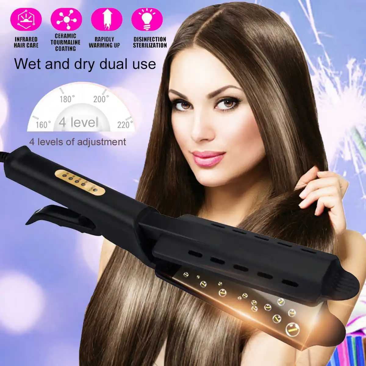 Ceramic hair straighteners with steam фото 66