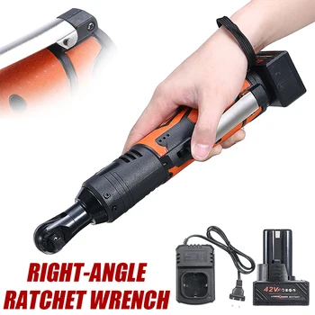 

100Nm Cordless Electric Wrench 42V 3/8" Ratchet Wrench to Removal Screw Nut With Battery Charger Set Repair Power Tool