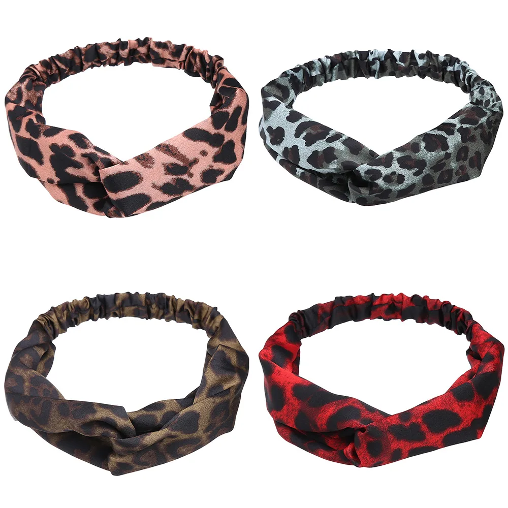 Vintage Floral Print Knot Women Headband | Fashionable Hairband for Girls | Leopard Headband Hair Accessories - Solid Color Flower Headwear image 4