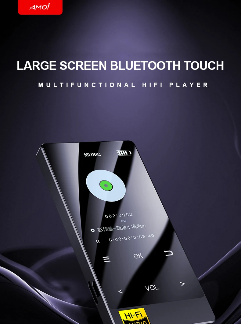 2,4 дюймов мини MP3 беспроводной Bluetooth видео Встроенный микрофон сенсорный экран HiFi без потерь OTG CNC Металл Walkman портативный музыкальный плеер