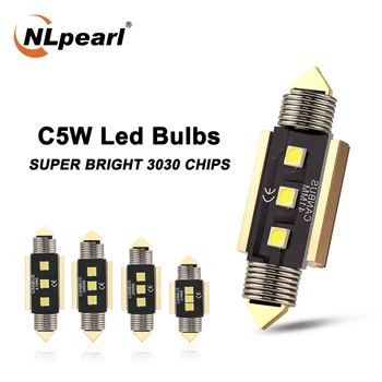 

Nlpearl 2x Signal Lamp C5W Led Bulb C10W Led 31MM 36MM 39MM 41MM Car Interior Light Reading Dome Lamp License Plate Light White