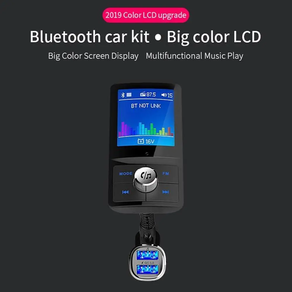Bluetooth 4,2 FM передатчик автомобильный модулятор Voiture MP3 радио плеер приемник двойной USB зарядное устройство QC3.0 без потерь музыка