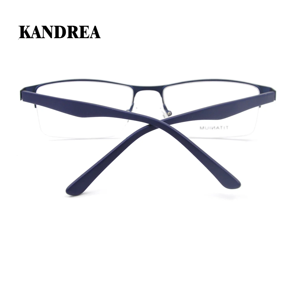 Kandrea, модные мужские очки, оправа, атмосферная, классические, закоротенные, прозрачные, синие очки в титановой оправе