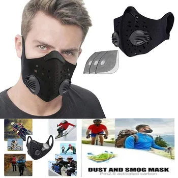 

4pc Face Mask Scarf Mascarilla Mascarar Cotton Face Mask Pm2.5 Activated Carbon Mask Washable And Reusable Lot Maska Mascarillas