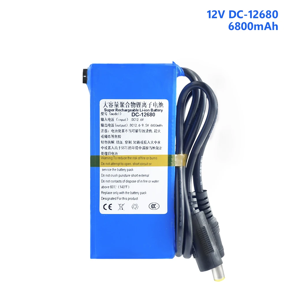 4800/6800/8000/9800/15000/20000 мА/ч, DC 12V Перезаряжаемые литий-ионный Батарея с Bms на переключатель включения/выключения для Камера видеокамеры