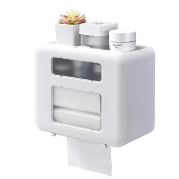

Waterproof Toilet Paper Holder Wall Mounted Toilet Paper Tray Roll Paper Tube Storage Box Tray Tissue Box Shelf Bathroom Product