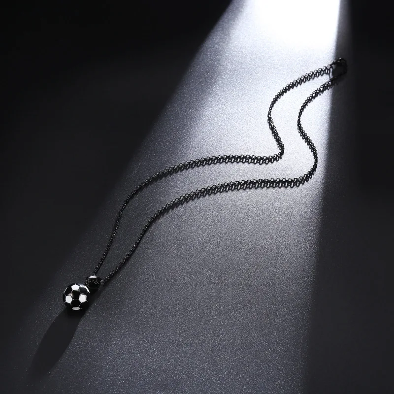 Нержавеющая сталь золото Полировка футбольные ожерелья мужская цепочка кулон ожерелье для подарков серебряные ювелирные изделия на шею спортивный стиль