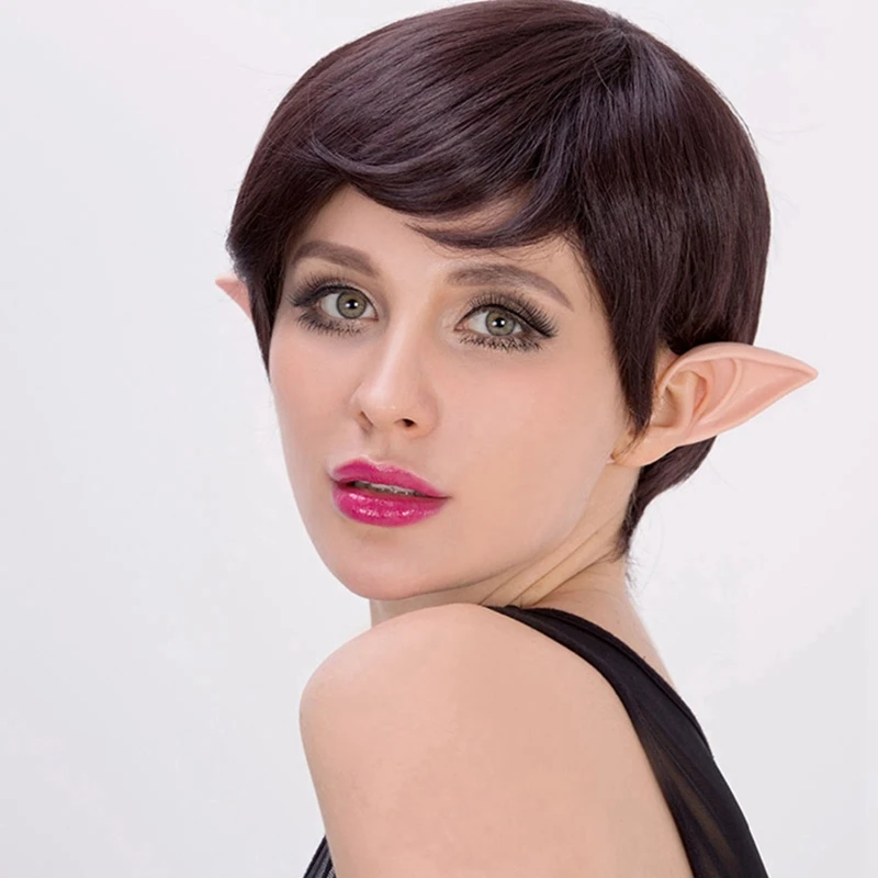 New 1 Pair PVC Fairy Pixie Fake Elf Ears Halloween Mask New Party Mask Scary Halloween Decoration Soft Pointed Prosthetic Ears