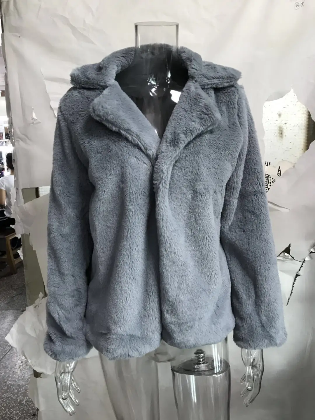 New women Long Section Faux Fur Coat Loose Fluff Soft Rabbit Hair Winter Women High Quality Faux Rabbit lapel Fur Coat G1278