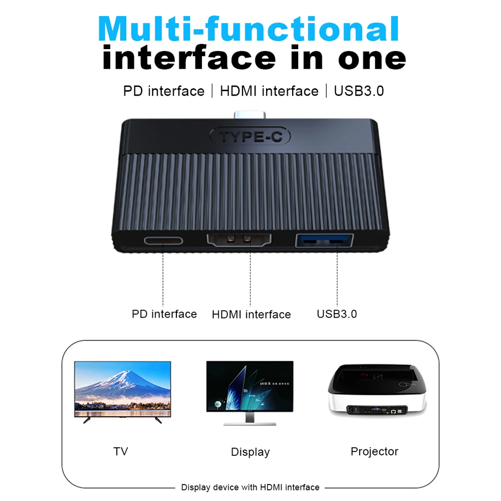 Type C USB 3,1-USB-C 4K HDMI USB 3,0 кабель-адаптер 3 в 1 концентратор для Macbook Pro