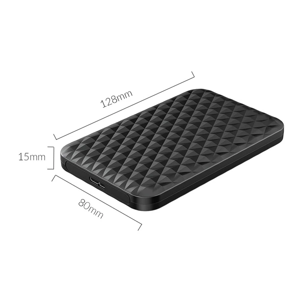 Plastic 2.5 inch HDD SSD Box USB SATA3.0 Hard Drive Disk Mobile Enclosure Case HDD Case with USB Cable Pouch New