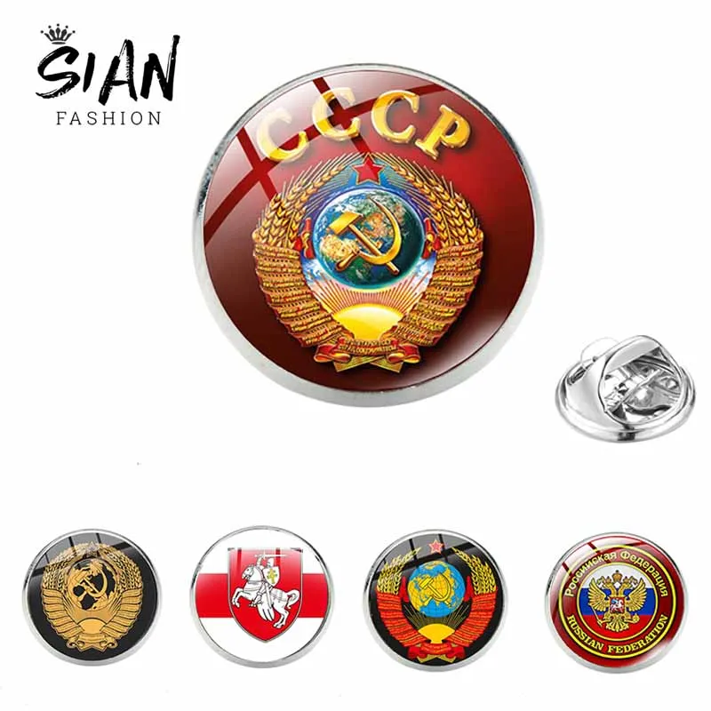 Badge Brooch Emblem Lapel-Pin CCCP Soviet Communism Hero Stalin Stainless-Steel SIAN