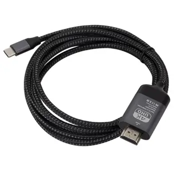 

Cable Type C To HDMI HDTV AV TV Cable Adapter For Samsung Galaxy S9 S10 Note 9 MacBook Aluminum Shell Weave 2M Z R60